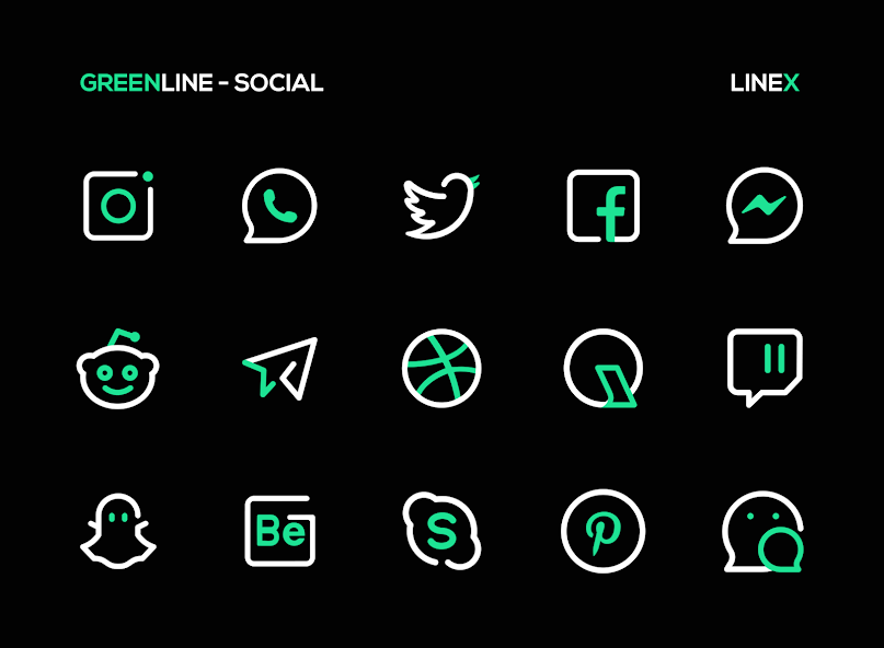 GreenLine Icon Pack : LineX Mod APK